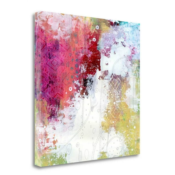 16X24 Sarah Ogren Yellow Flowers Abstract Gallery Wrapped Canvas 16X24 Sarah Ogren Yellow Flowers Abstract Gallery Wrapped Canvas